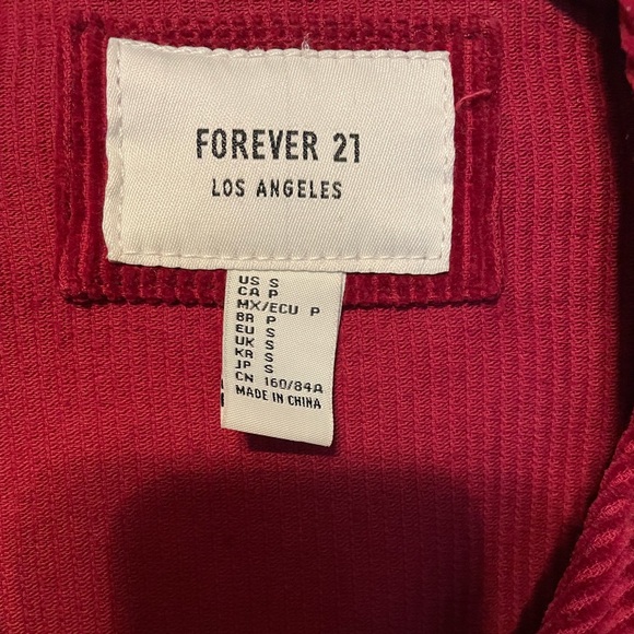 Women’s red corduroy biker jacket - Picture 3 of 5